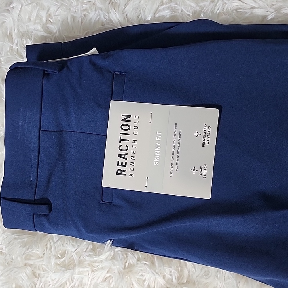 Kenneth Cole Reaction Men's Blue Pants Brand New Skinny Fit - Picture 2 of 15